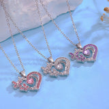 Ins Butterfly Love Necklace With Rhinestones