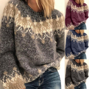 Casual Pullover Jacquard Sweater