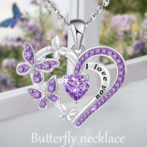 Ins Butterfly Love Necklace With Rhinestones