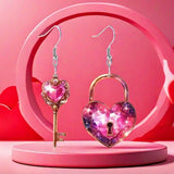 Romantic Key Heart Lock  Earrings