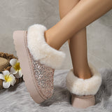 Fashion Sequined Thick-soled Plush Boots