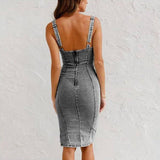 Denim Dress Summer Casual T With Slit Design