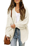 Fashion Lantern-sleeved Sweater With Pockets