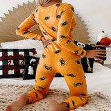 Halloween Printed Jumpsuit Long Sleeve Home Pajamas