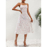 New Polka Dot Print Maxie Suspender Dress Summer  With Side  Slit