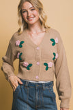 Mid cropped flower cardigan