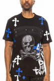 Cotton Print Chome Cross Thirt