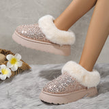 Fashion Sequined Thick-soled Plush Boots