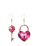 Romantic Key Heart Lock  Earrings