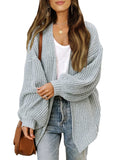 Fashion Lantern-sleeved Sweater With Pockets