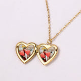 Blank Thermal Transfer Supplies Peach Heart Round Love Necklace Pendant