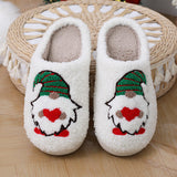 Cute Cartoon Santa Claus Home Slippers Couple Indoor Floor Bedroom Slipper Christmas Warm Shoes Women Men