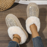 Fashion Sequined Thick-soled Plush Boots