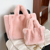 Winter Plush Handbag Totes Women Shoulder Bag