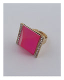 Square neon adjustable ring