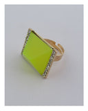 Square neon adjustable ring