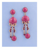 Faux stone chandelier earrings