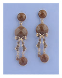 Faux stone chandelier earrings