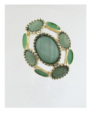 Adjustable faux stone ring