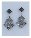 Drop earrings w/faux stone