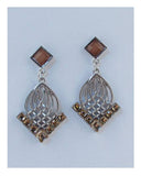 Drop earrings w/faux stone