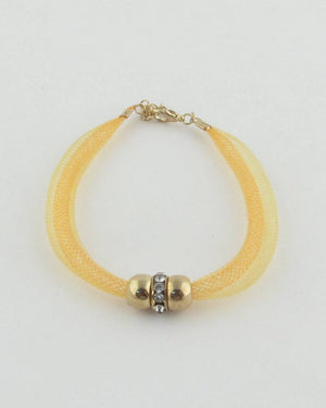 Stretch color mesh bead ball bracelet