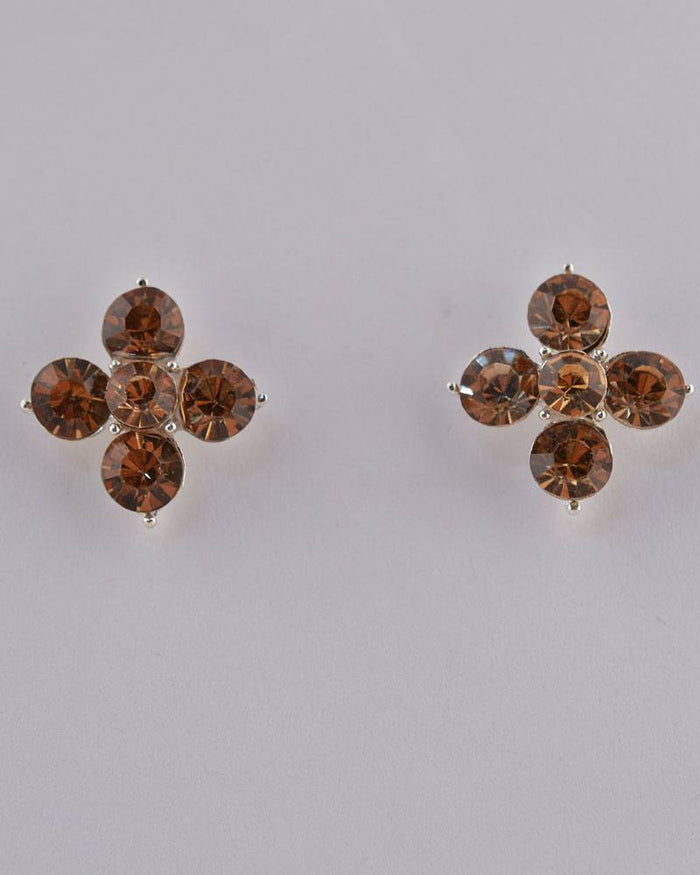 Rhinestone Flower Stud Earrings