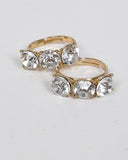 Set of Two Small Crystal Studded Ring