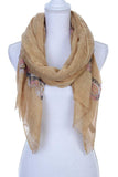 Sheer embroidered oblong scarf