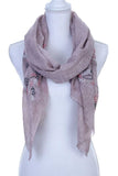 Sheer embroidered oblong scarf