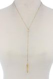 Rectangular Faux Stone Y Shape Necklace