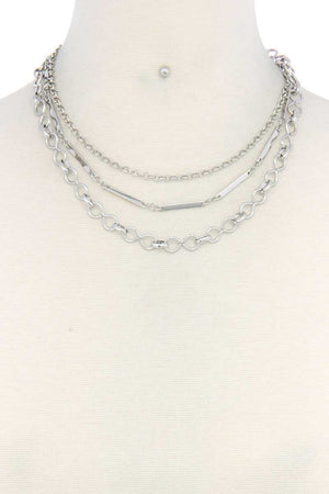 Metal Chain Layered Necklace