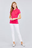 Classic Pique Spandex Polo Top