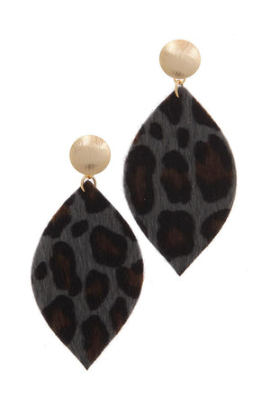 Animal Print Post Drop Earring