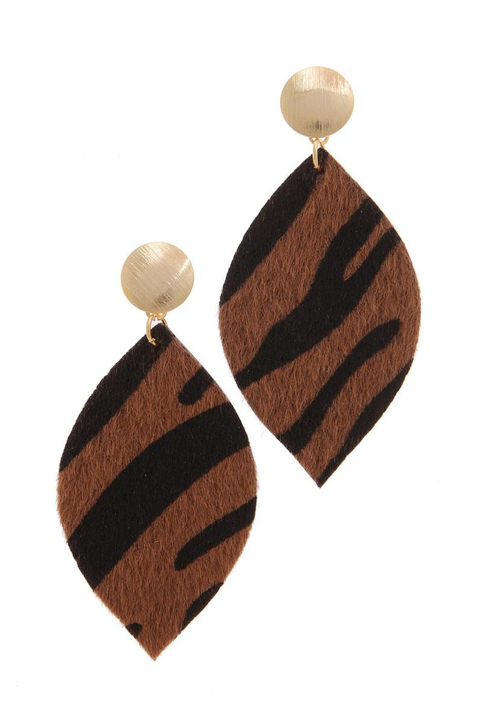 Animal Print Post Drop Earring