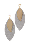 Leather Pointed Oval Post Drop Earring