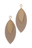 Leather Pointed Oval Post Drop Earring