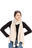 Pleated Chenile Pom Pom Scarf