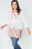 Plus Size Plaid Combo Plus Size Top