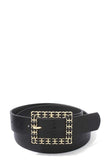 Square Shape Metal Buckle Pu Leather Belt