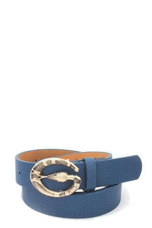 Snake Buckle Pu Leather Belt