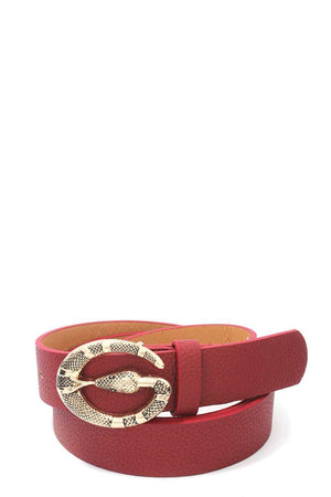 Snake Buckle Pu Leather Belt