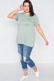 Plus Size Cut Out Back Bow Short Sleeve Top