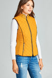 Faux Shearling Lined Quilted Padding Vest