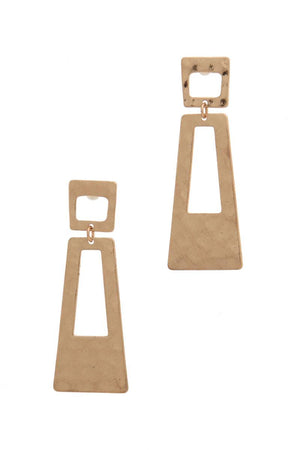 Cut Out Rectangular Shape Post Earring