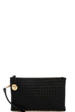 Fashion Cute Trendy Woven Clutch Crossbody Bag With Two Straps