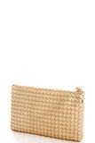 Fashion Cute Trendy Woven Clutch Crossbody Bag With Two Straps