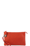 Fashion Cute Trendy Woven Clutch Crossbody Bag With Two Straps