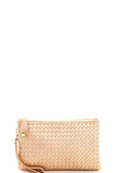 Fashion Cute Trendy Woven Clutch Crossbody Bag With Two Straps