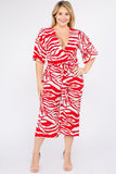 Multi Color Zebra Print Short Sleeve Jumpsuit